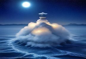 咸湿西游隐藏剧情解锁界面，神秘的天宫秘境场景，璀璨星光与古典建筑融合的超现实画面